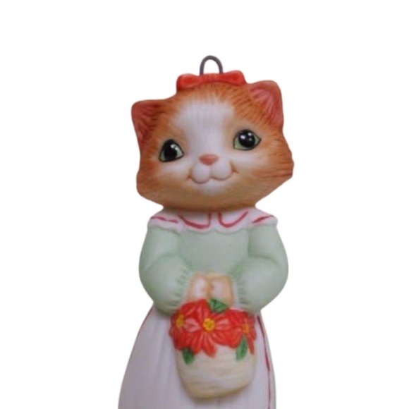 1989 Hallmark Christmas Kitty Porcelain Ornament QX5445 - Adorable Holiday Decor - Picture 6 of 6
